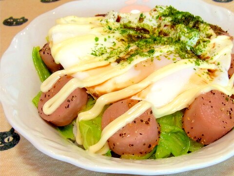 ひとりごはん✿ギョニたまレタス丼